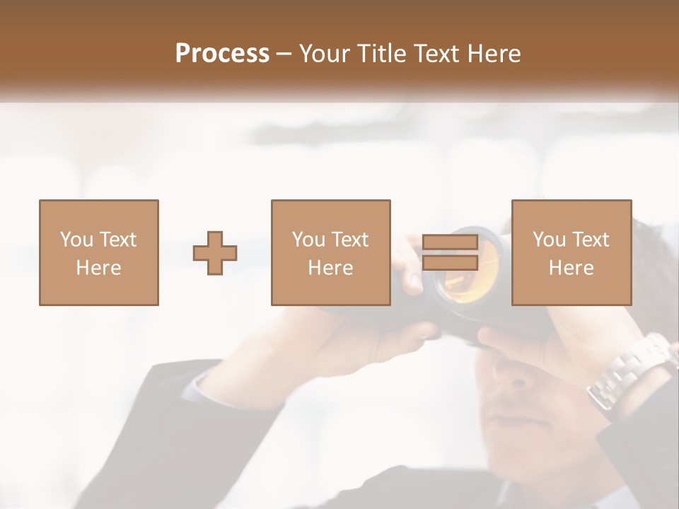 A Man Looking Through A Pair Of Binoculars PowerPoint Template