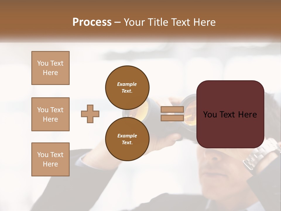A Man Looking Through A Pair Of Binoculars PowerPoint Template