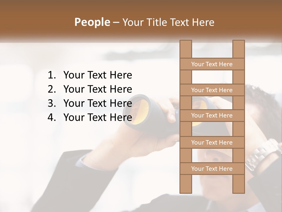 A Man Looking Through A Pair Of Binoculars PowerPoint Template