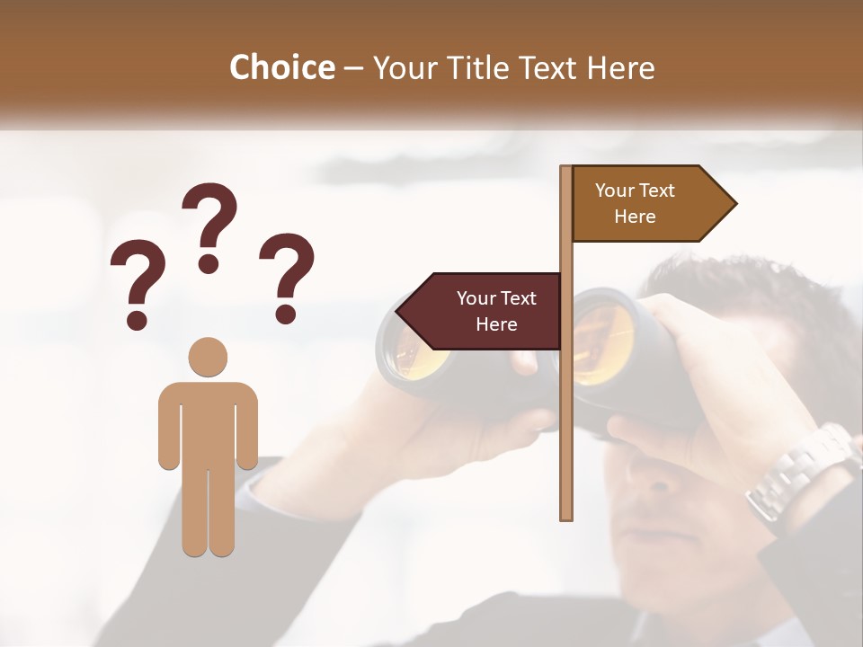 A Man Looking Through A Pair Of Binoculars PowerPoint Template