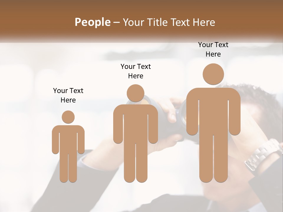 A Man Looking Through A Pair Of Binoculars PowerPoint Template