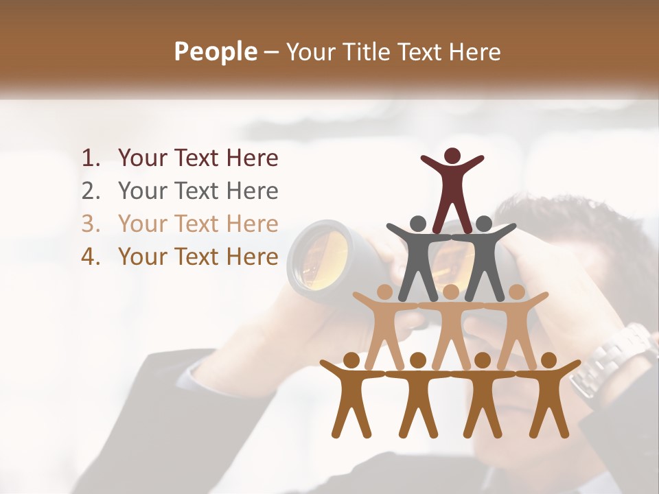 A Man Looking Through A Pair Of Binoculars PowerPoint Template