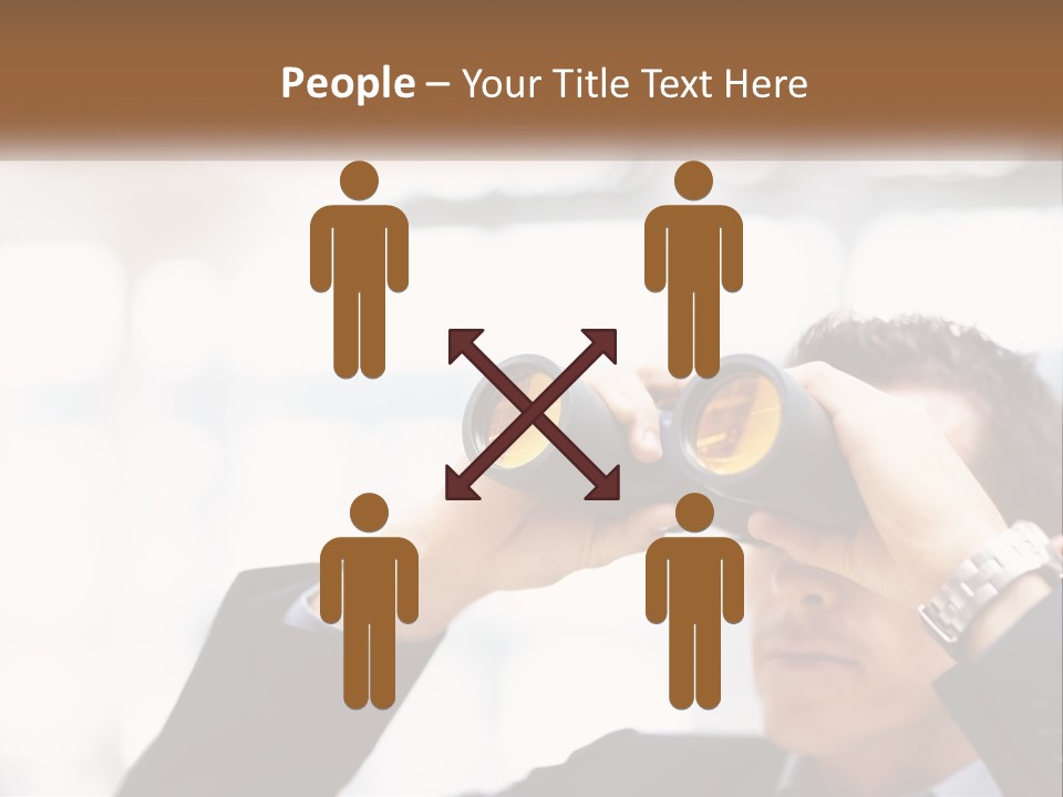 A Man Looking Through A Pair Of Binoculars PowerPoint Template