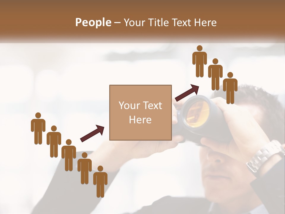 A Man Looking Through A Pair Of Binoculars PowerPoint Template