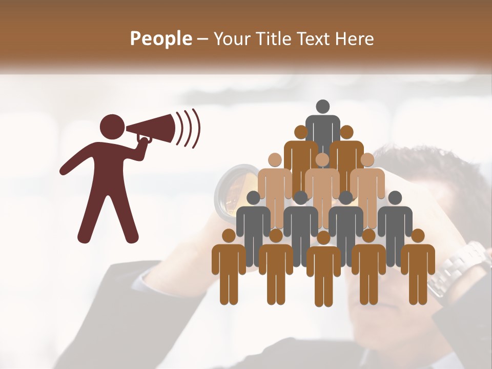 A Man Looking Through A Pair Of Binoculars PowerPoint Template