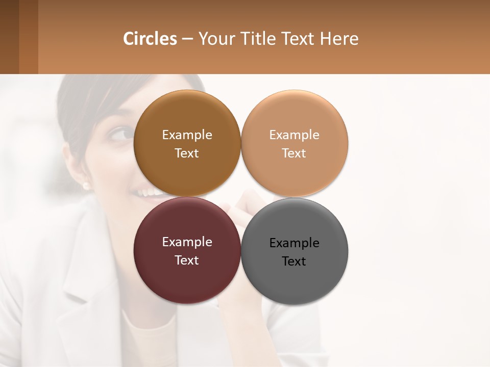 A Woman Pointing To The Side With A Smile On Her Face PowerPoint Template