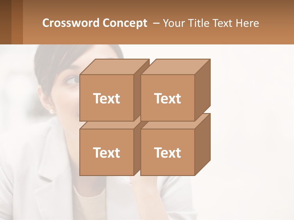 A Woman Pointing To The Side With A Smile On Her Face PowerPoint Template