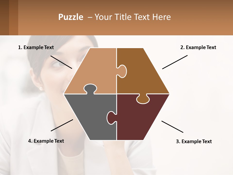 A Woman Pointing To The Side With A Smile On Her Face PowerPoint Template