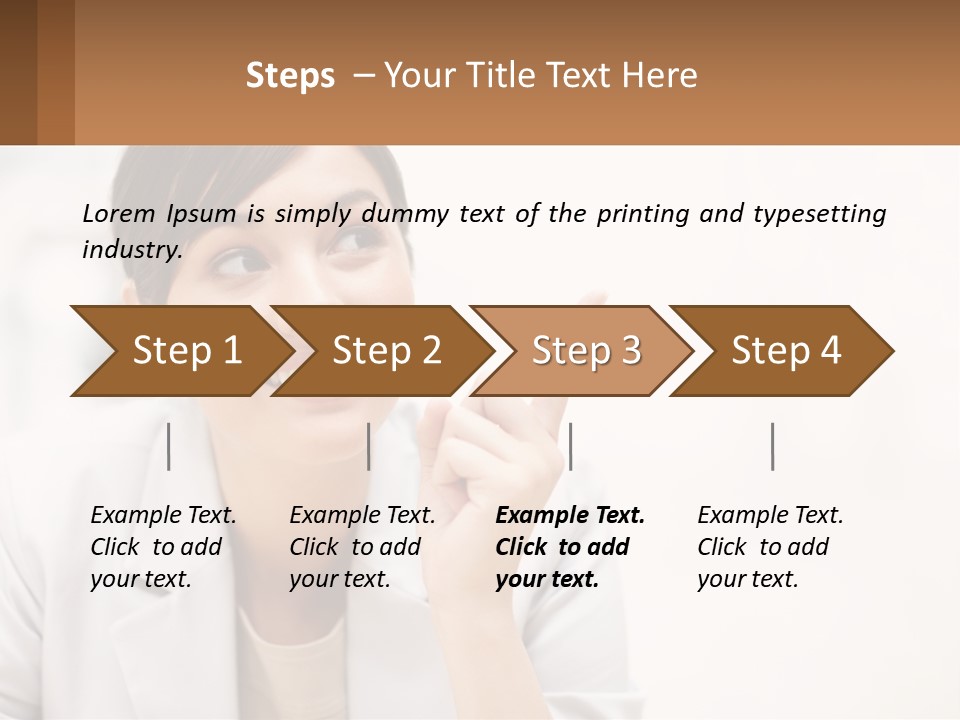 A Woman Pointing To The Side With A Smile On Her Face PowerPoint Template