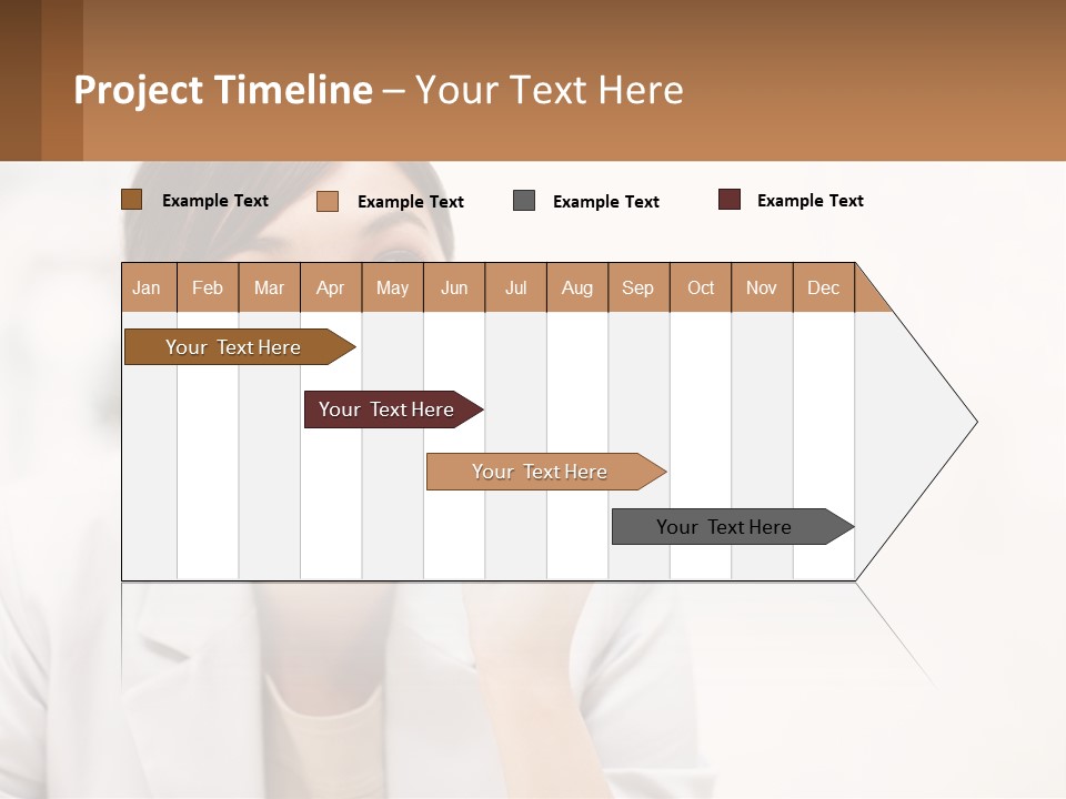 A Woman Pointing To The Side With A Smile On Her Face PowerPoint Template