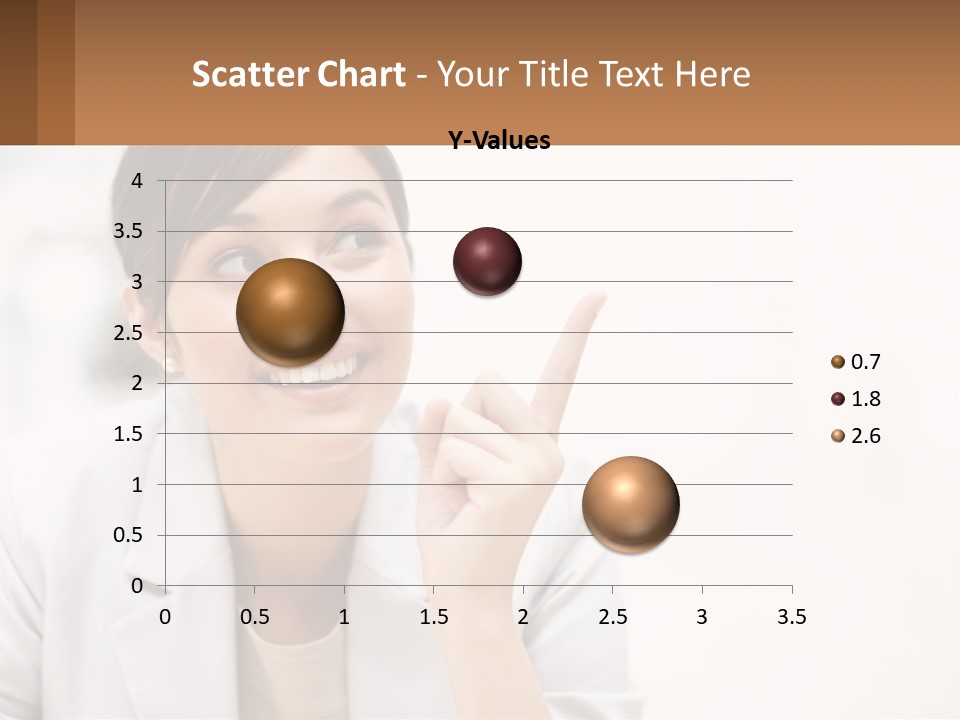 A Woman Pointing To The Side With A Smile On Her Face PowerPoint Template