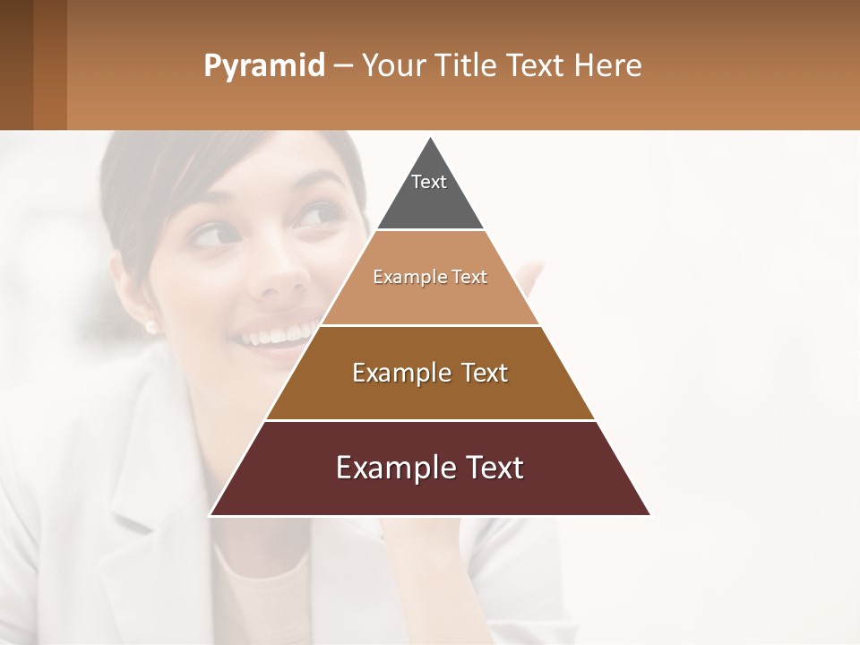 A Woman Pointing To The Side With A Smile On Her Face PowerPoint Template