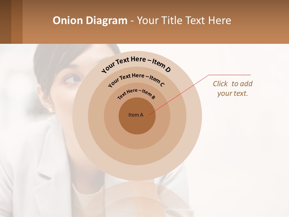 A Woman Pointing To The Side With A Smile On Her Face PowerPoint Template