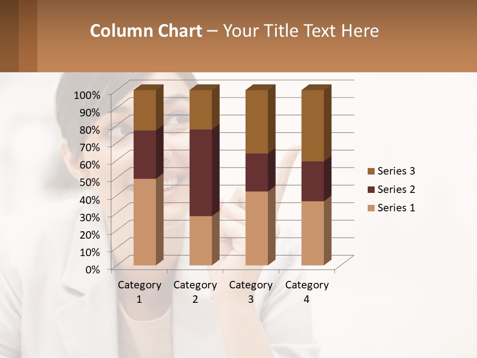 A Woman Pointing To The Side With A Smile On Her Face PowerPoint Template