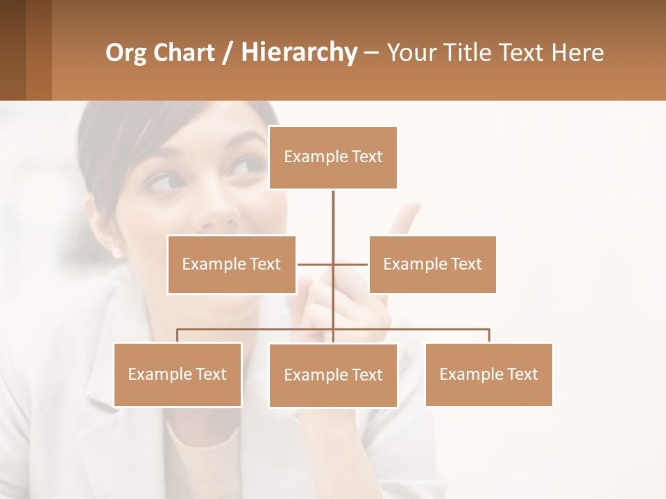 A Woman Pointing To The Side With A Smile On Her Face PowerPoint Template