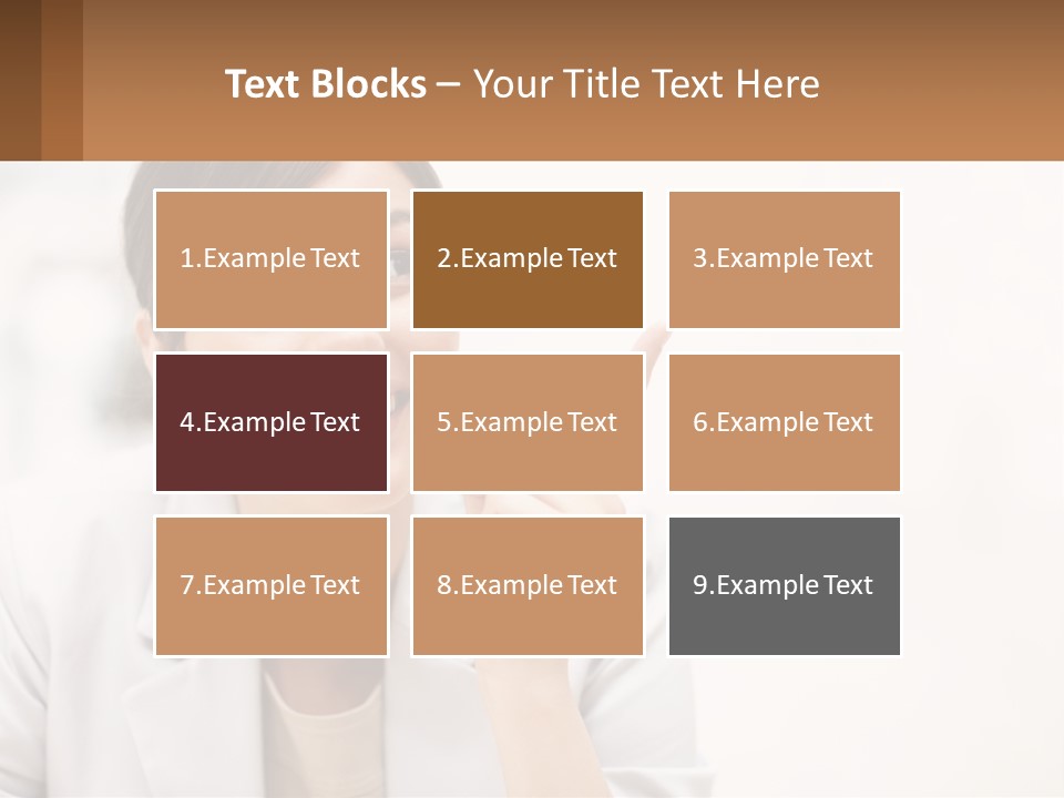 A Woman Pointing To The Side With A Smile On Her Face PowerPoint Template