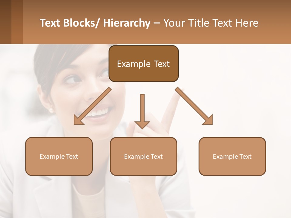 A Woman Pointing To The Side With A Smile On Her Face PowerPoint Template