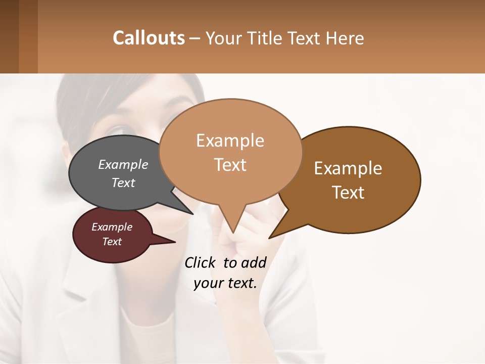 A Woman Pointing To The Side With A Smile On Her Face PowerPoint Template