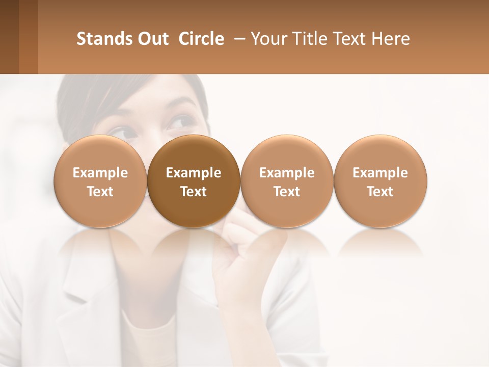 A Woman Pointing To The Side With A Smile On Her Face PowerPoint Template