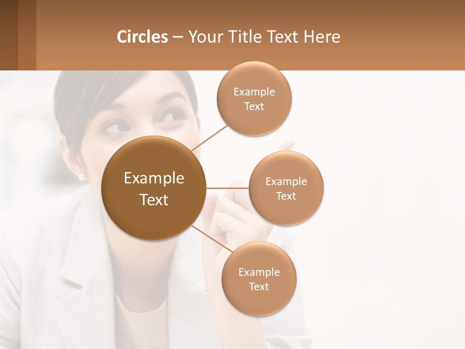 A Woman Pointing To The Side With A Smile On Her Face PowerPoint Template