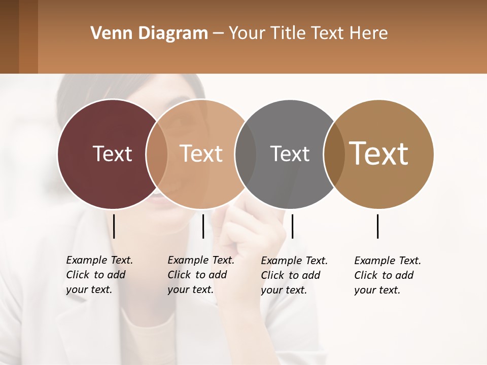 A Woman Pointing To The Side With A Smile On Her Face PowerPoint Template