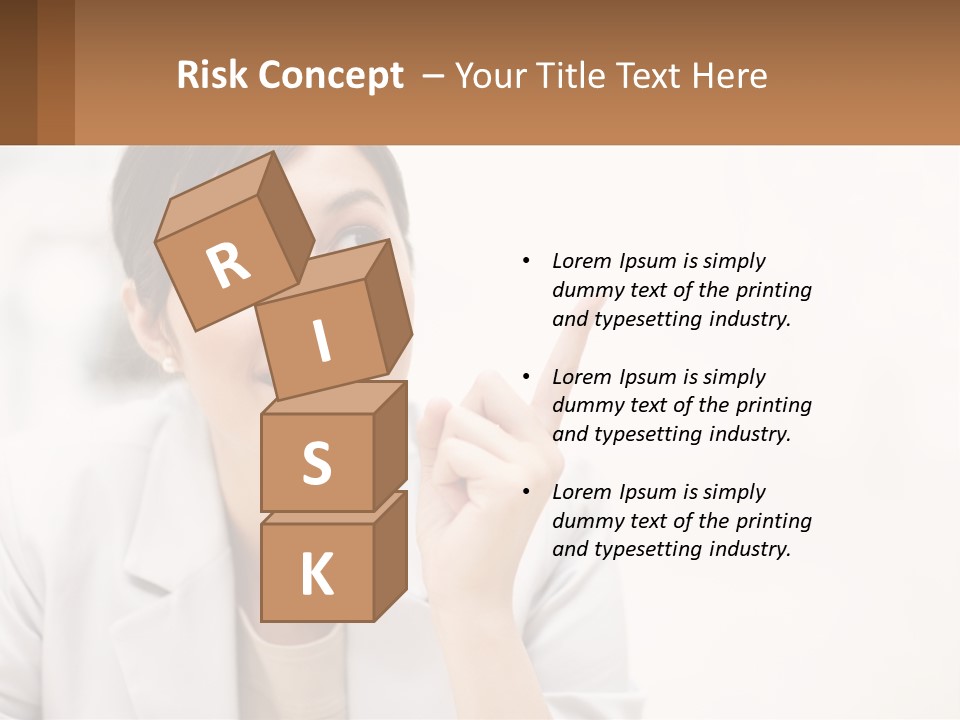 A Woman Pointing To The Side With A Smile On Her Face PowerPoint Template