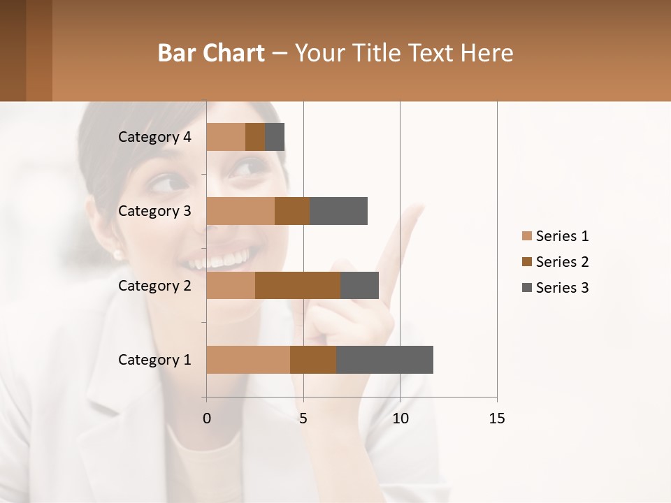 A Woman Pointing To The Side With A Smile On Her Face PowerPoint Template