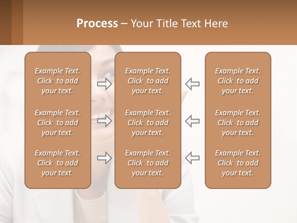 A Woman Pointing To The Side With A Smile On Her Face PowerPoint Template