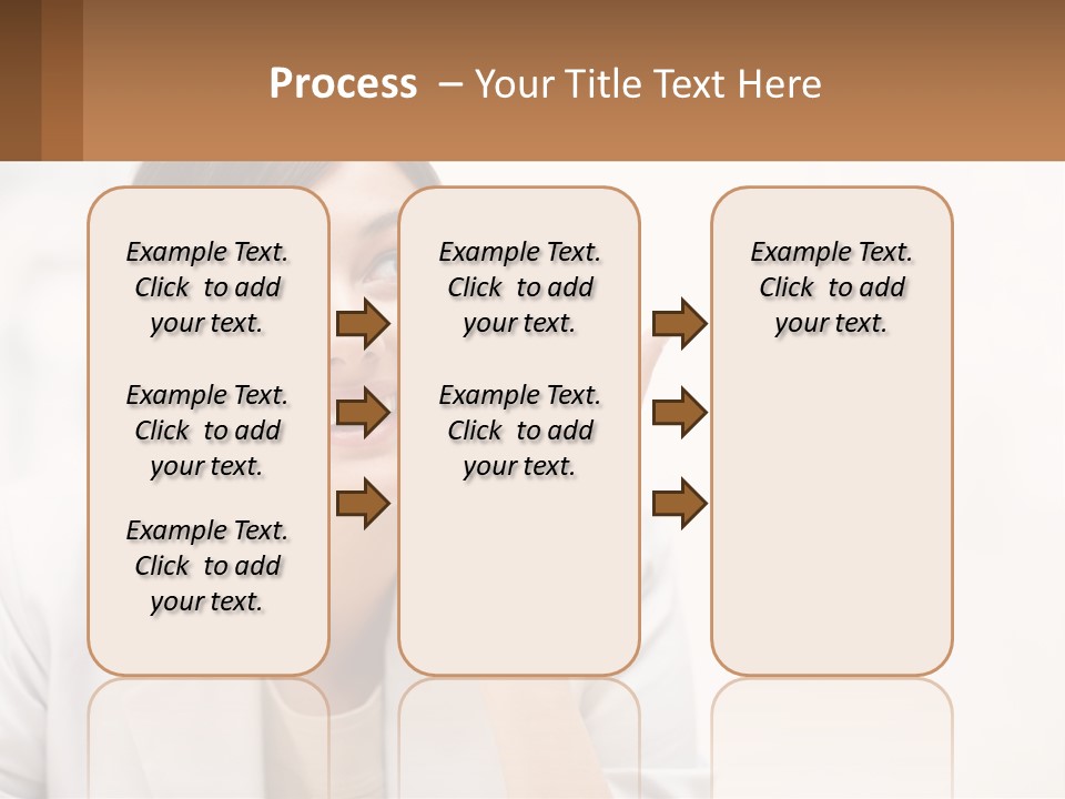A Woman Pointing To The Side With A Smile On Her Face PowerPoint Template