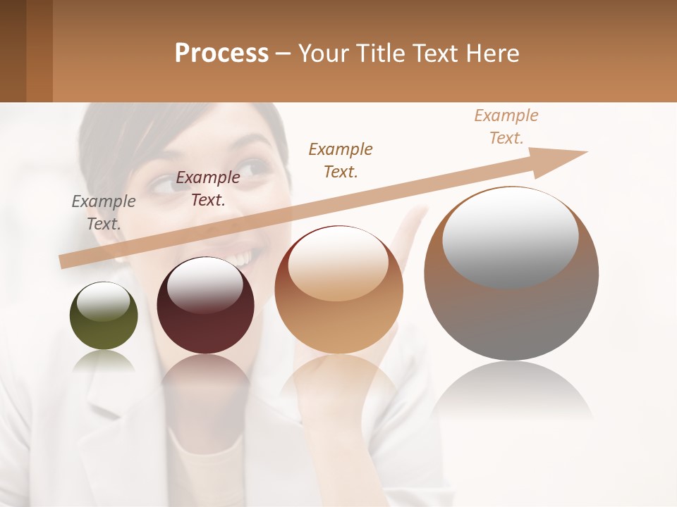 A Woman Pointing To The Side With A Smile On Her Face PowerPoint Template