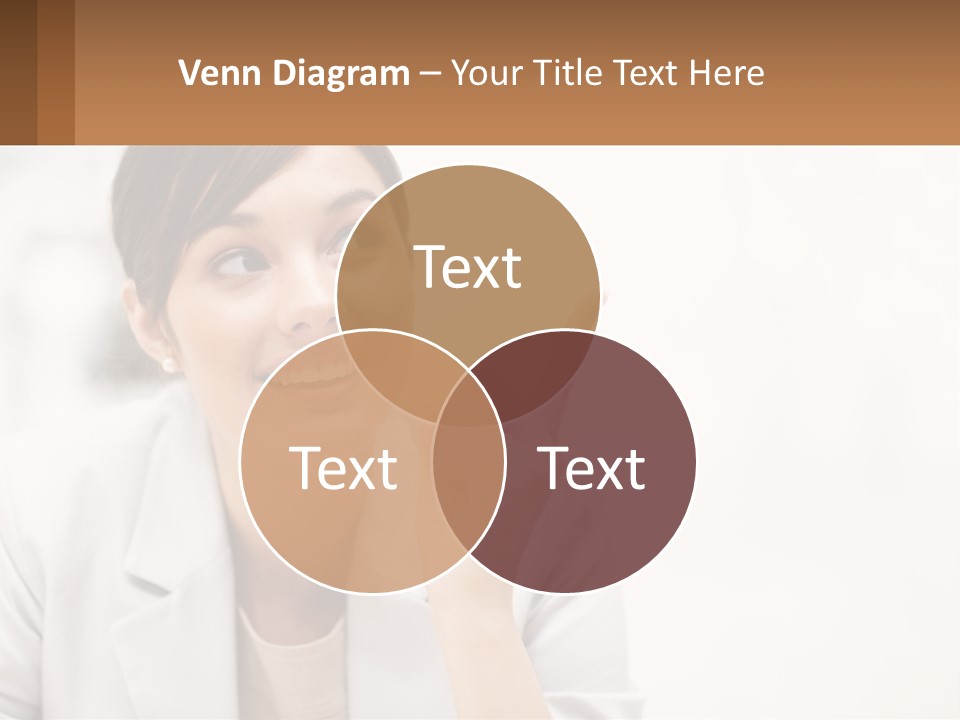 A Woman Pointing To The Side With A Smile On Her Face PowerPoint Template