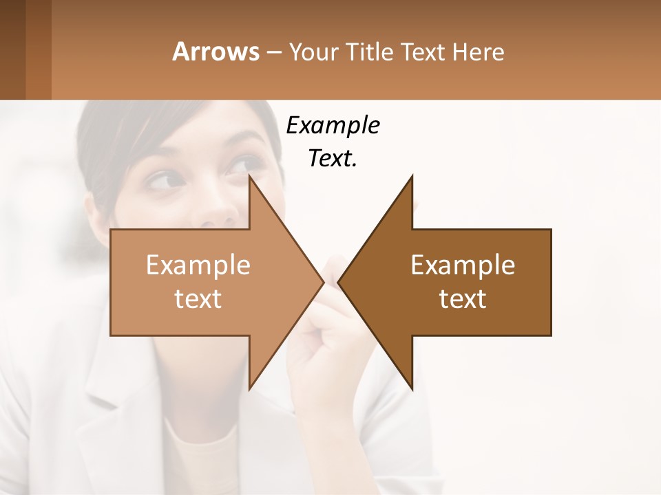 A Woman Pointing To The Side With A Smile On Her Face PowerPoint Template