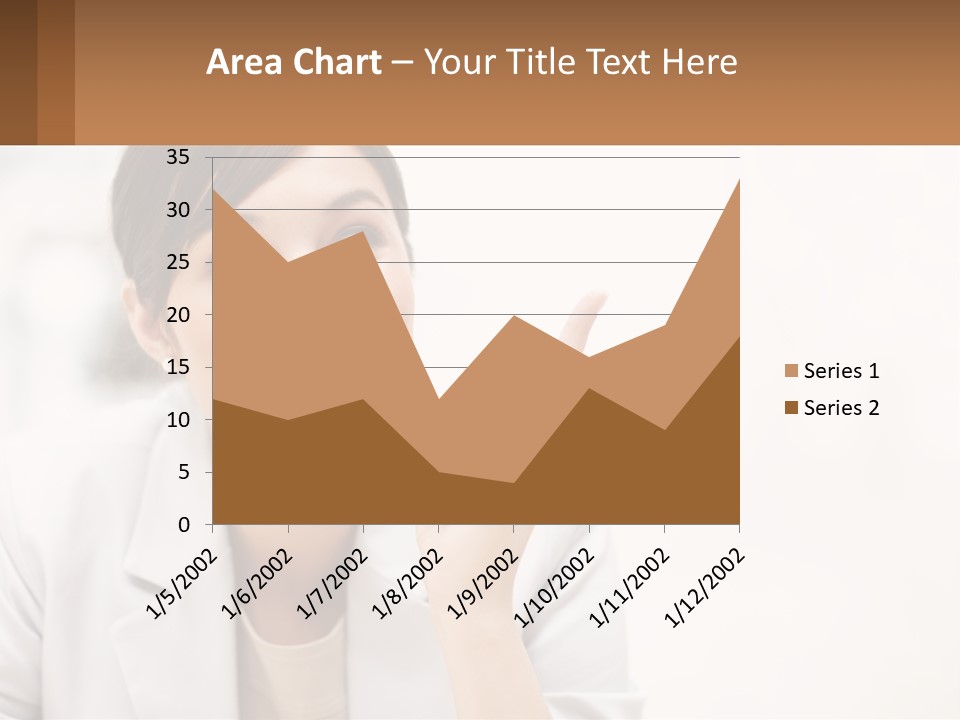A Woman Pointing To The Side With A Smile On Her Face PowerPoint Template