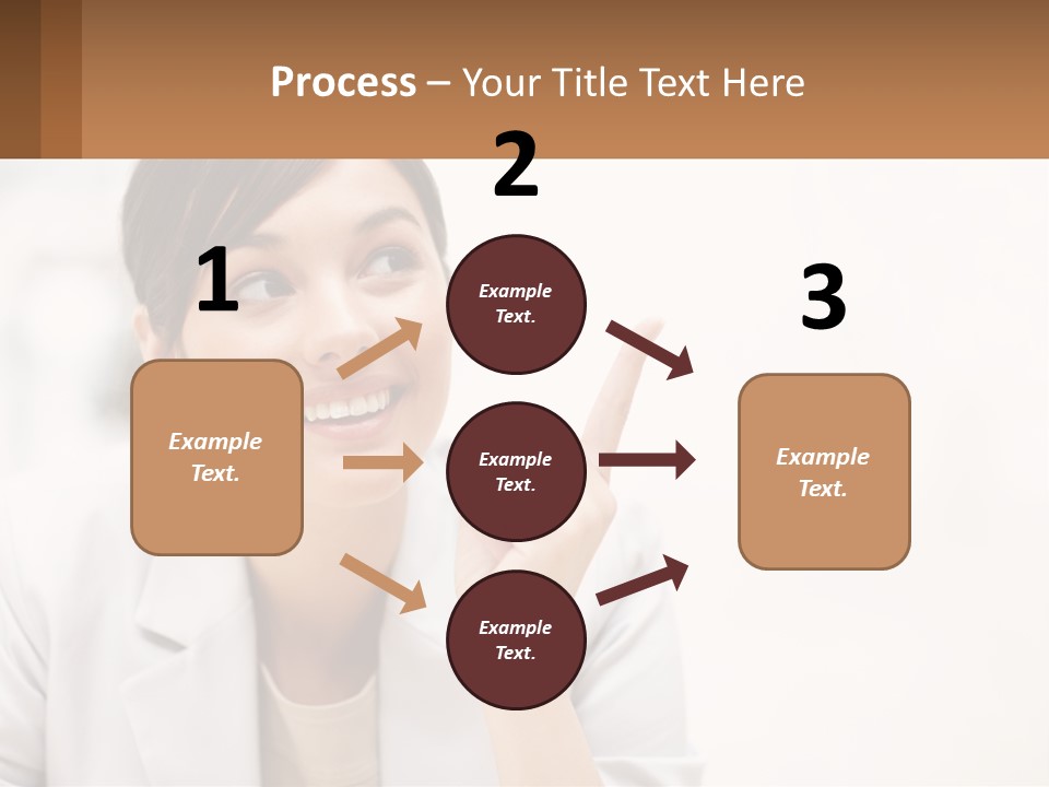 A Woman Pointing To The Side With A Smile On Her Face PowerPoint Template