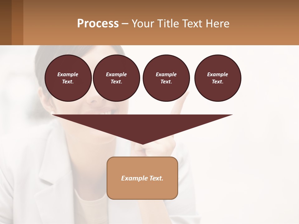 A Woman Pointing To The Side With A Smile On Her Face PowerPoint Template