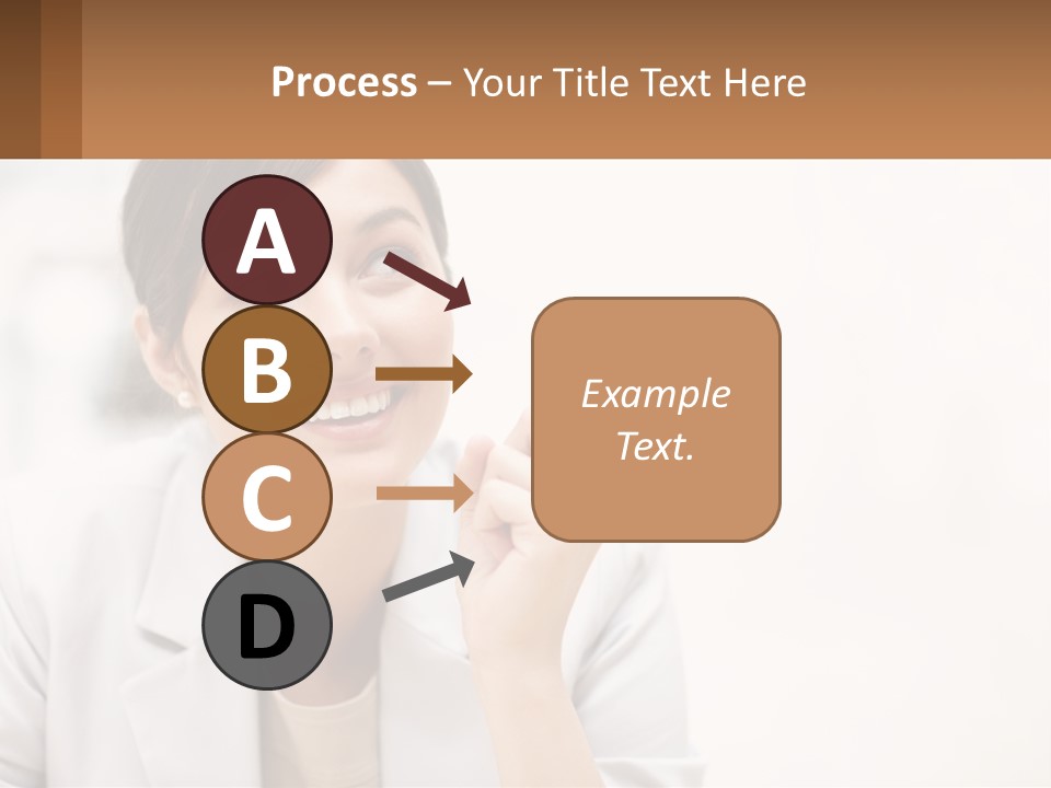 A Woman Pointing To The Side With A Smile On Her Face PowerPoint Template