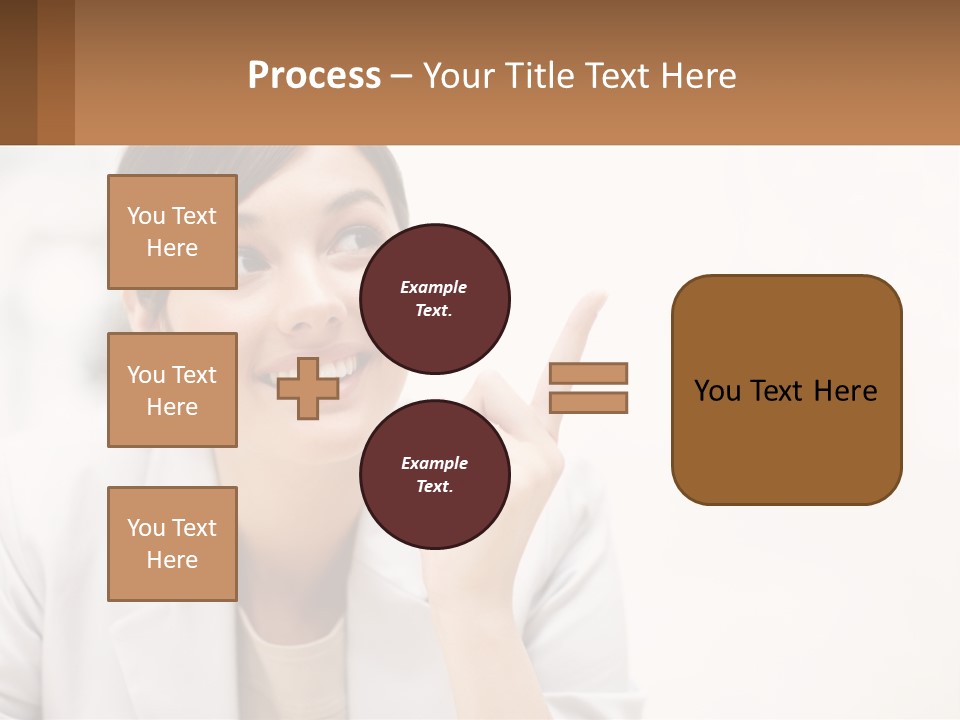 A Woman Pointing To The Side With A Smile On Her Face PowerPoint Template
