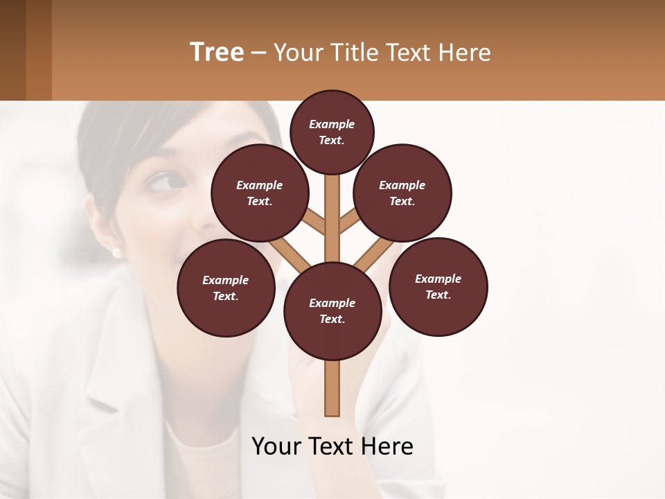 A Woman Pointing To The Side With A Smile On Her Face PowerPoint Template