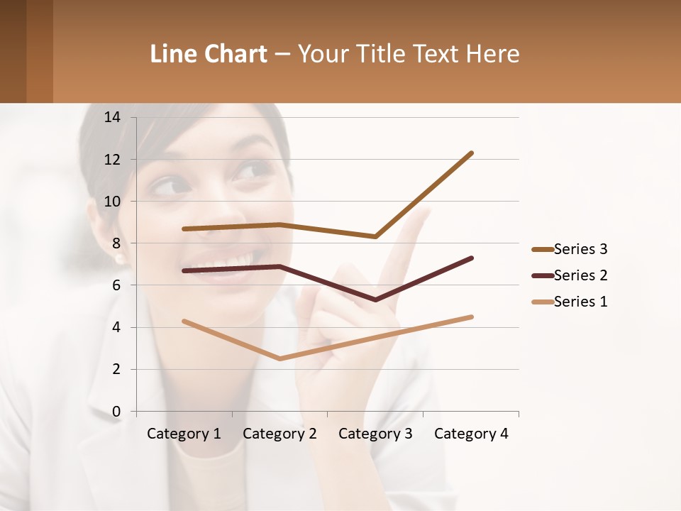 A Woman Pointing To The Side With A Smile On Her Face PowerPoint Template