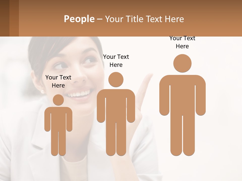 A Woman Pointing To The Side With A Smile On Her Face PowerPoint Template