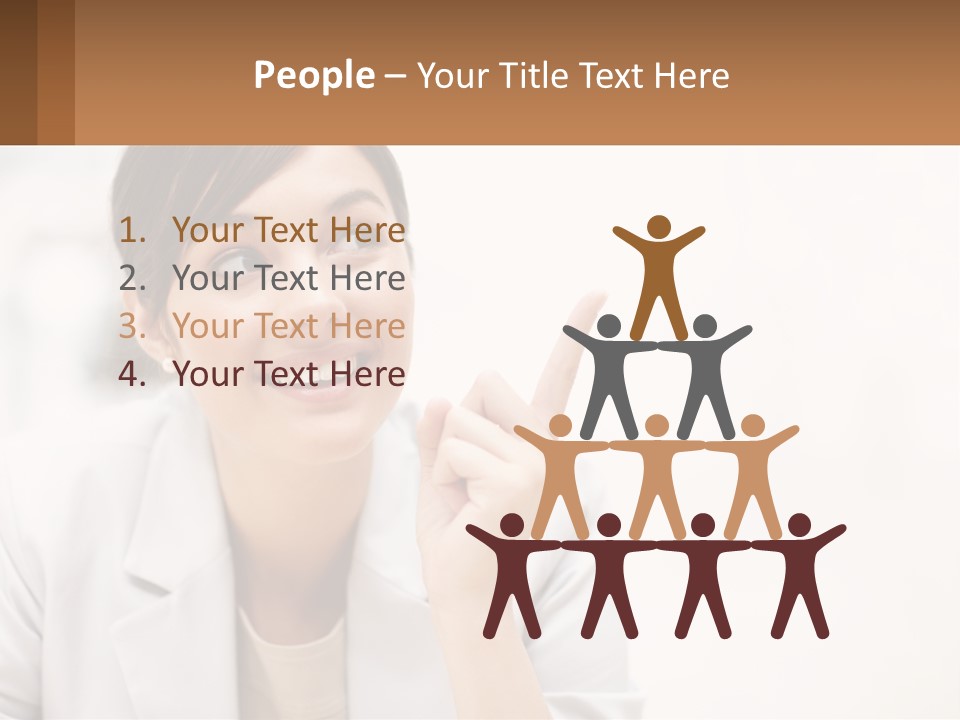 A Woman Pointing To The Side With A Smile On Her Face PowerPoint Template