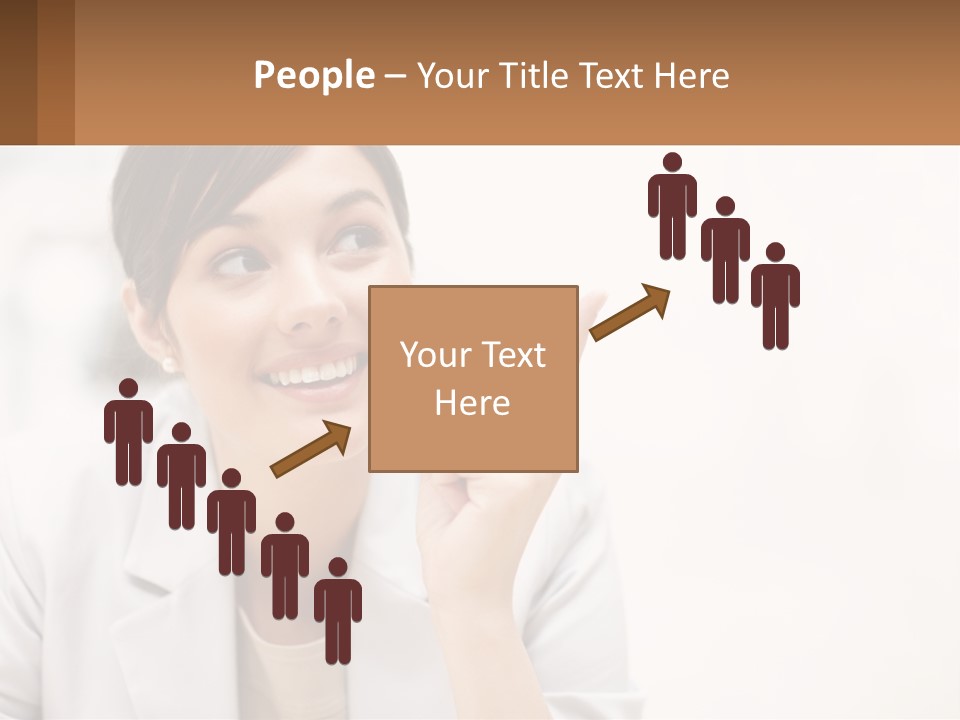 A Woman Pointing To The Side With A Smile On Her Face PowerPoint Template