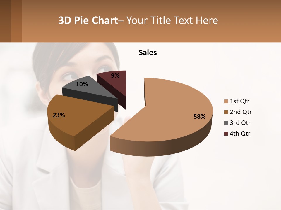 A Woman Pointing To The Side With A Smile On Her Face PowerPoint Template