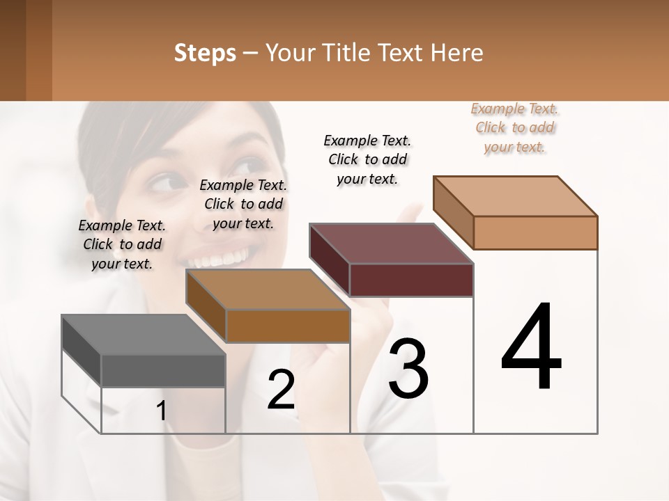 A Woman Pointing To The Side With A Smile On Her Face PowerPoint Template
