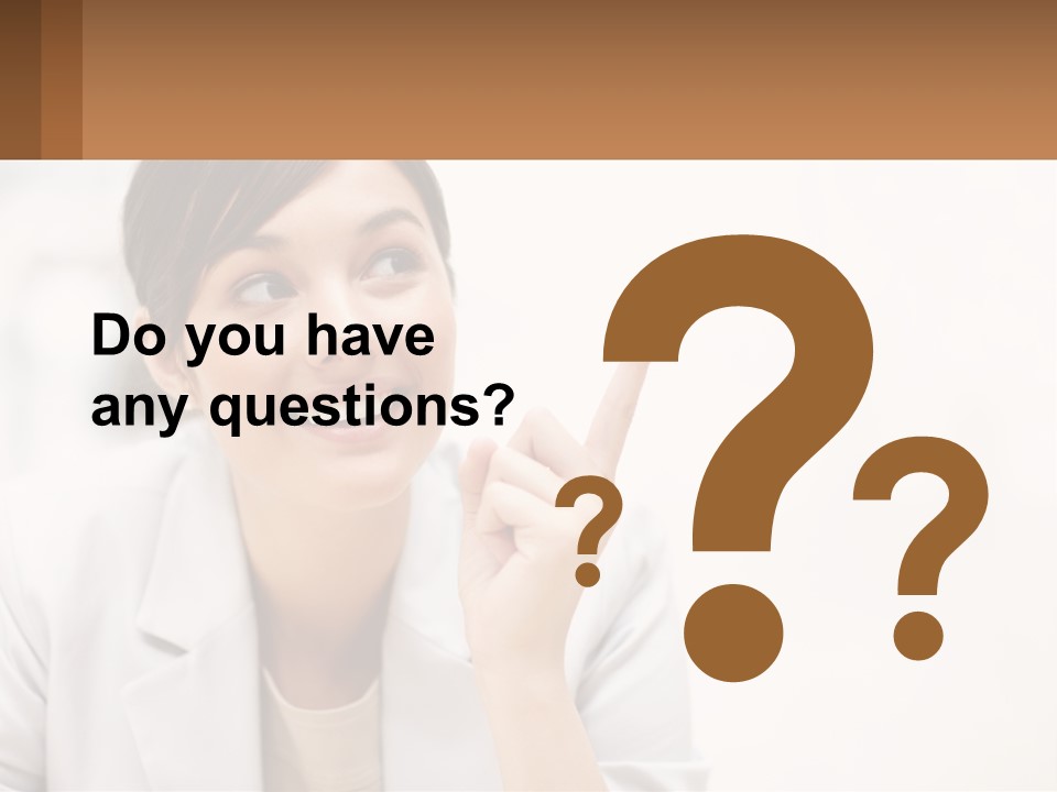 A Woman Pointing To The Side With A Smile On Her Face PowerPoint Template