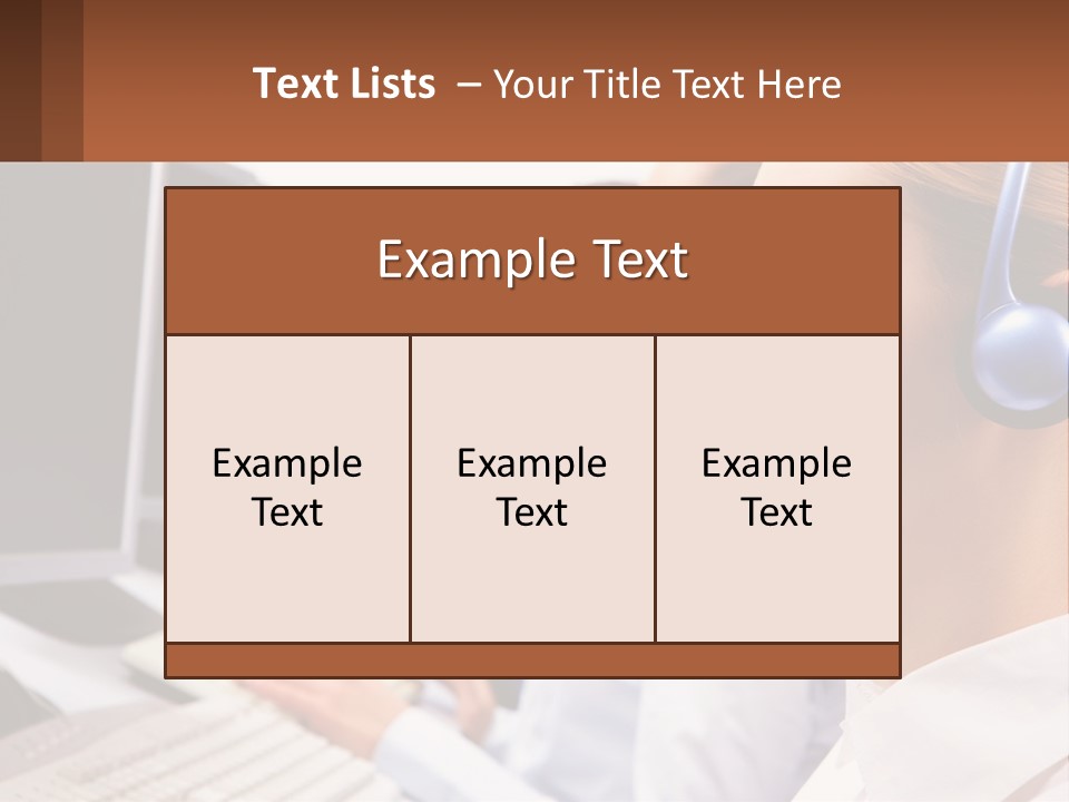 A Group Of People Wearing Headsets In Front Of Computers PowerPoint Template