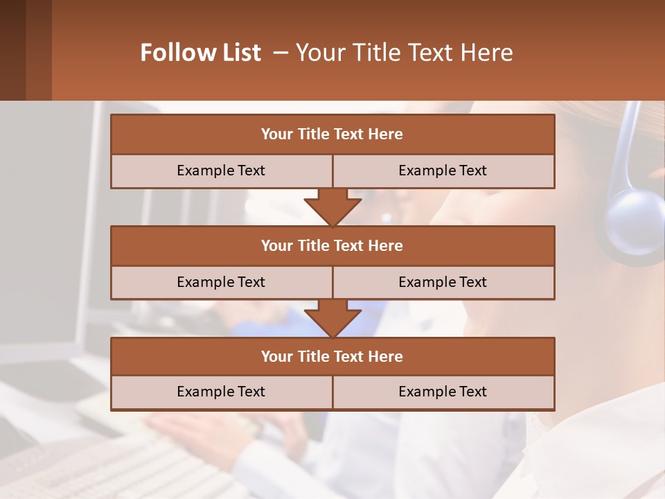 A Group Of People Wearing Headsets In Front Of Computers PowerPoint Template