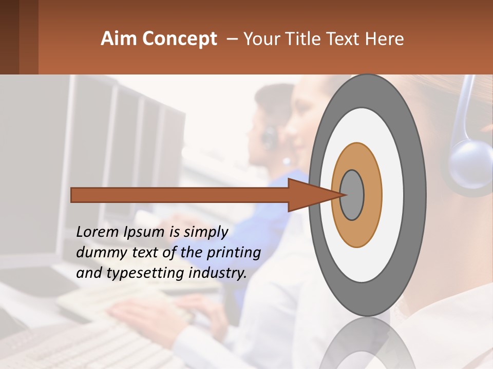 A Group Of People Wearing Headsets In Front Of Computers PowerPoint Template