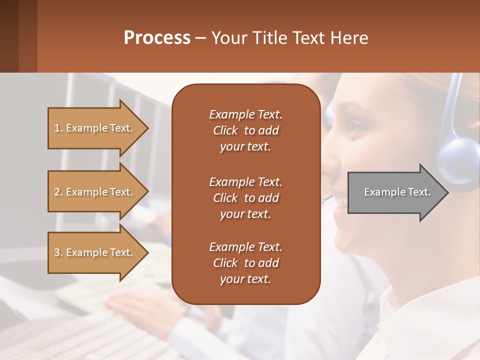 A Group Of People Wearing Headsets In Front Of Computers PowerPoint Template