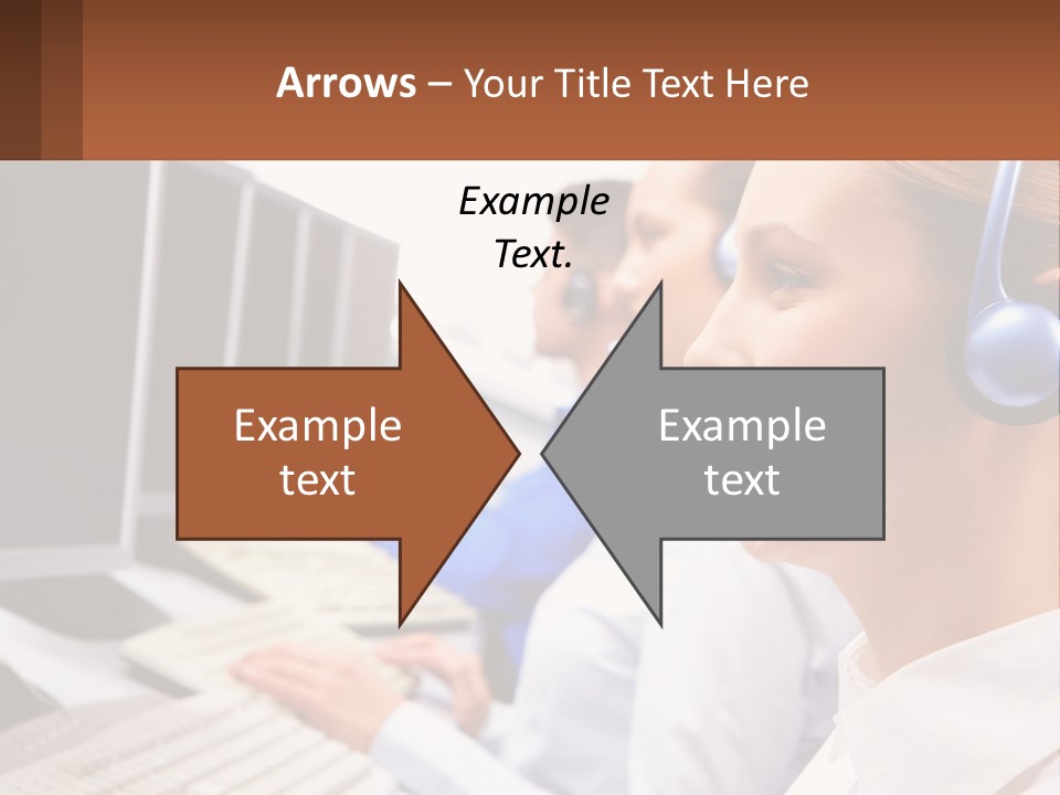 A Group Of People Wearing Headsets In Front Of Computers PowerPoint Template